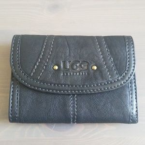UGG Black Leather Bifold Wallet, New